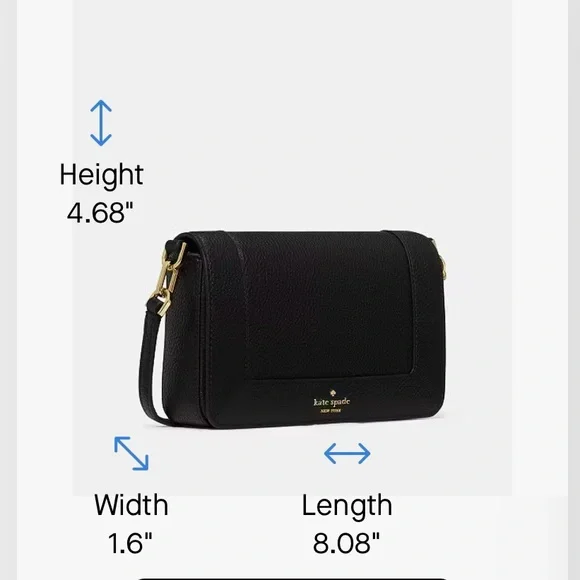 Kate Spade MSRP $299 Black Pebbled Leather Crossbody